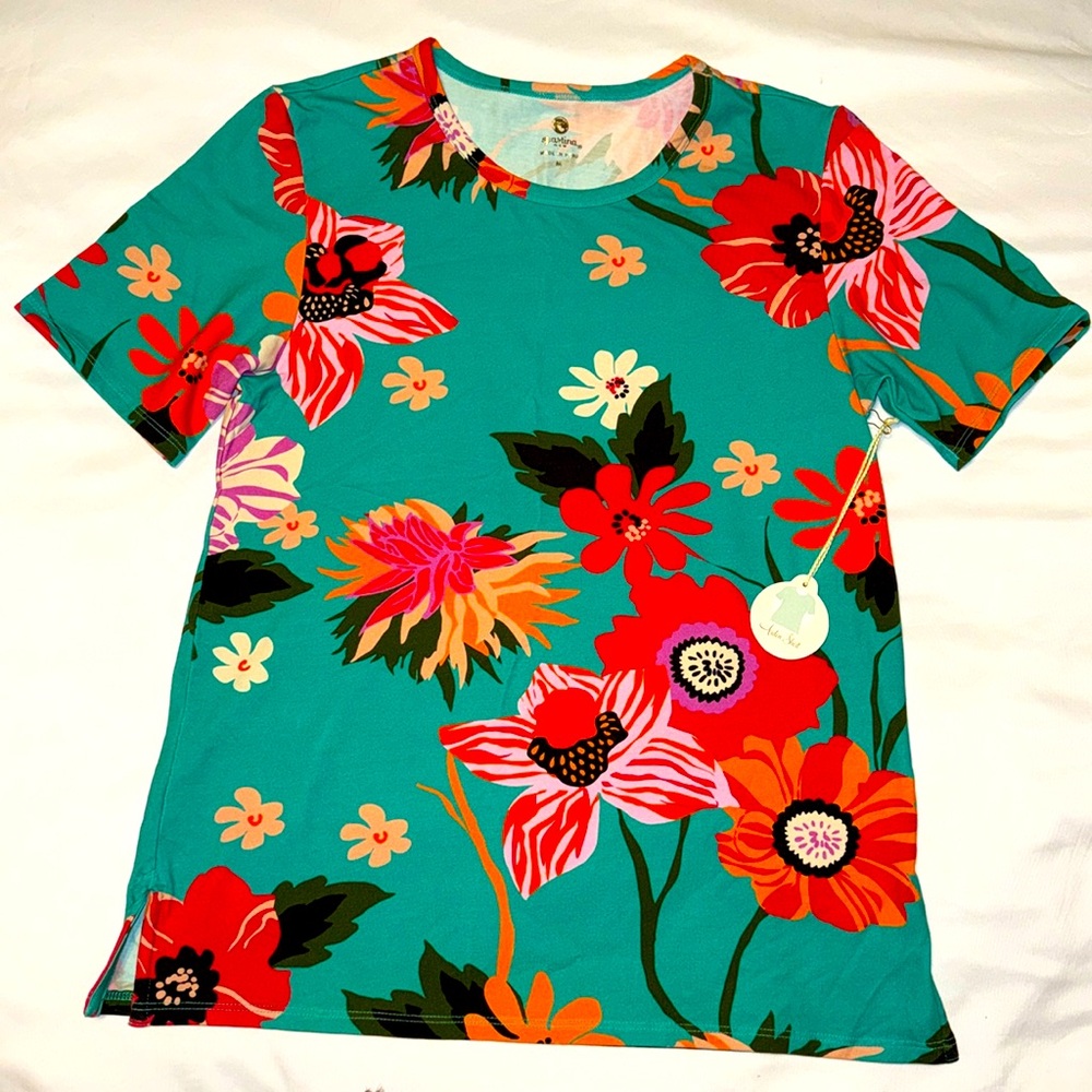 NEW Spartina 449 Broughton Island Floral Arden Shirt NWT Medium